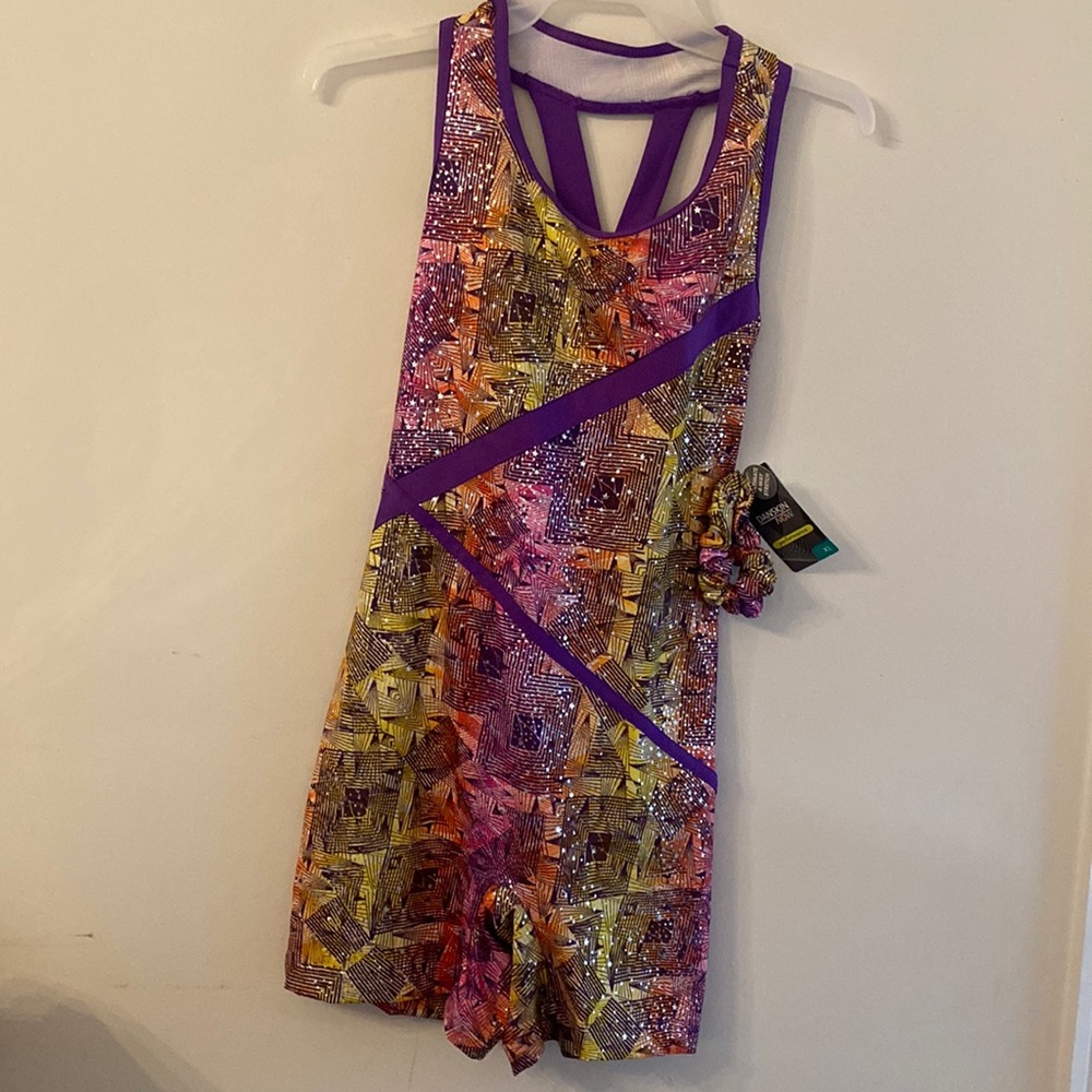 NWT Danskin gymnastics 1 piece with matching a crunchy size 14/16